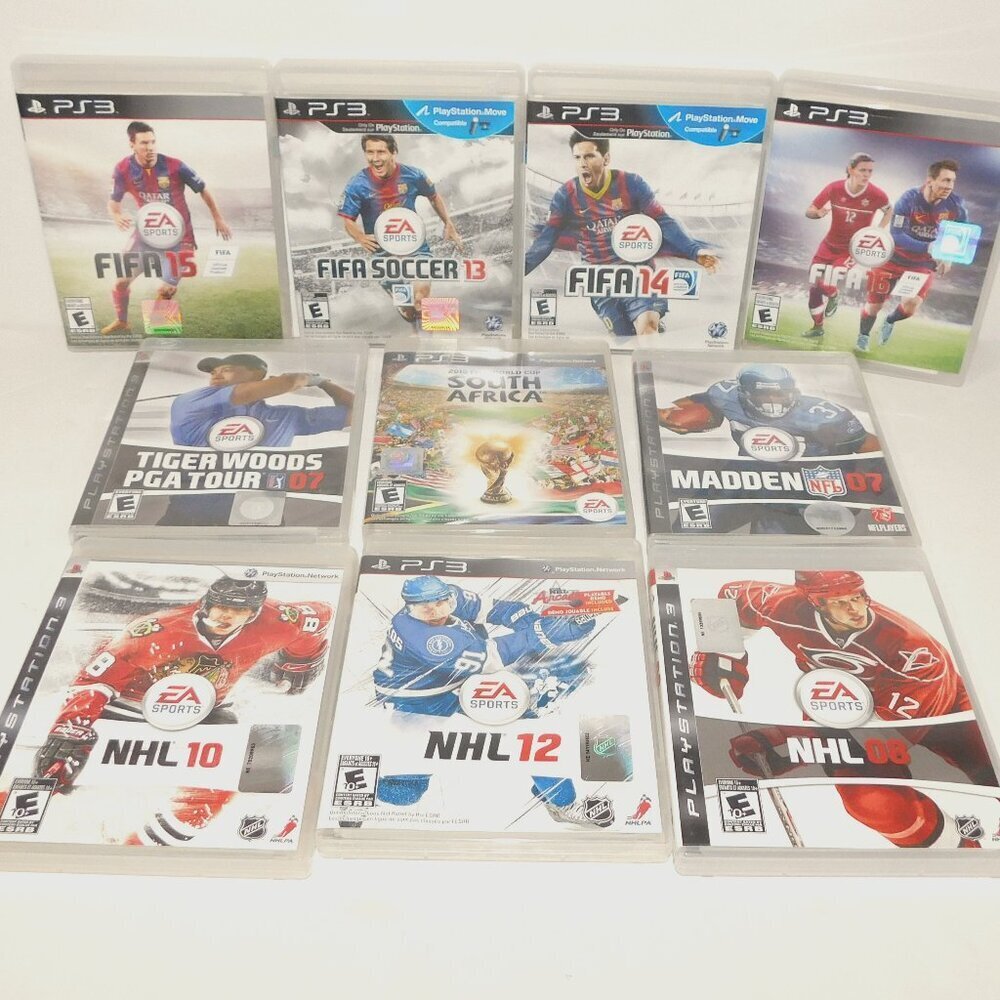 PS3 Lot 10 Sony Sports Video Games Hockey NHL FIFA Soccer PGA Golf NFL Football